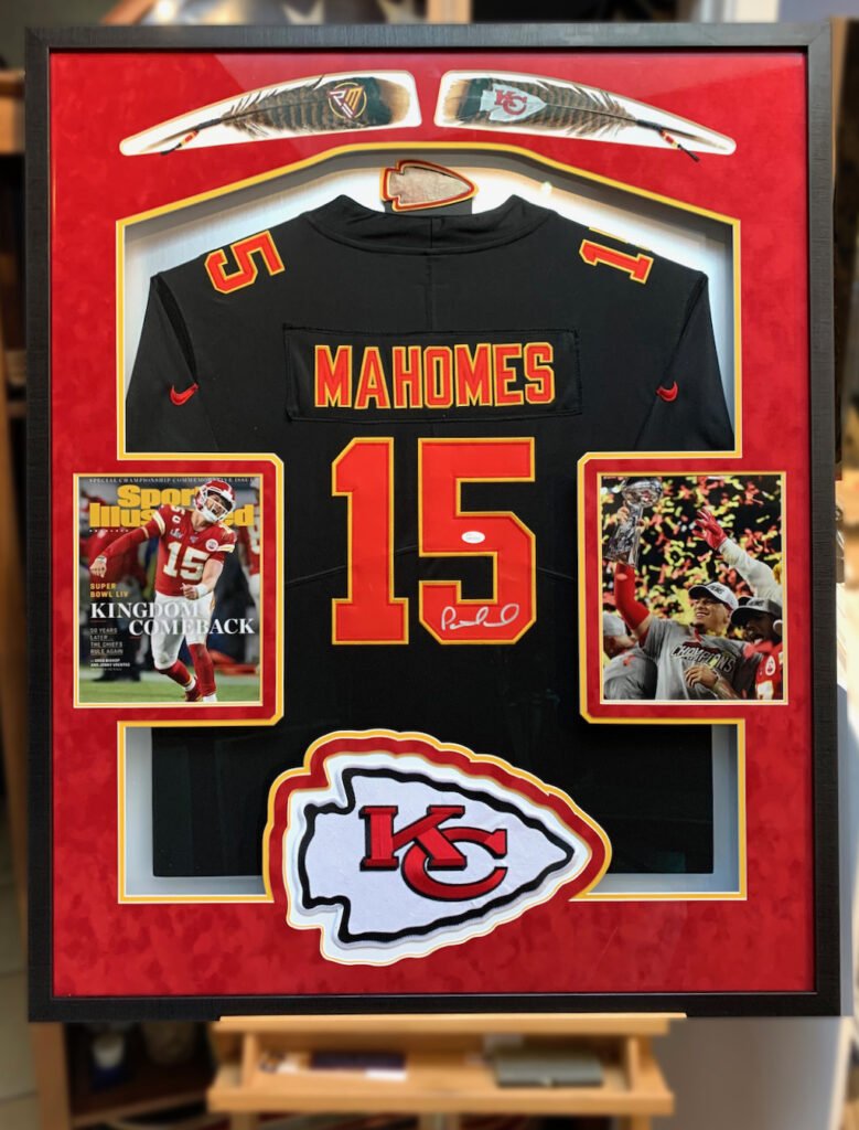 Patrick Mahomes Framed Jersey by Jacquez Art